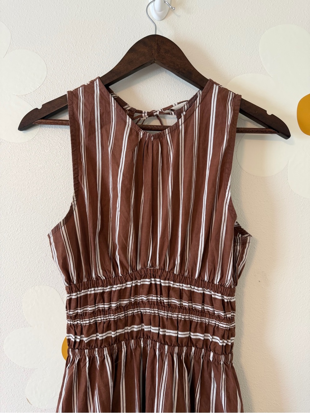 Anthropologie Faithfull The Brand Maya Stripe Cinnamon Keyhole Back Midi Dress - Picture 8 of 14